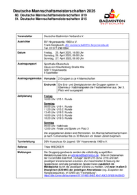 Ausschreibung DMM U15/U19 2025